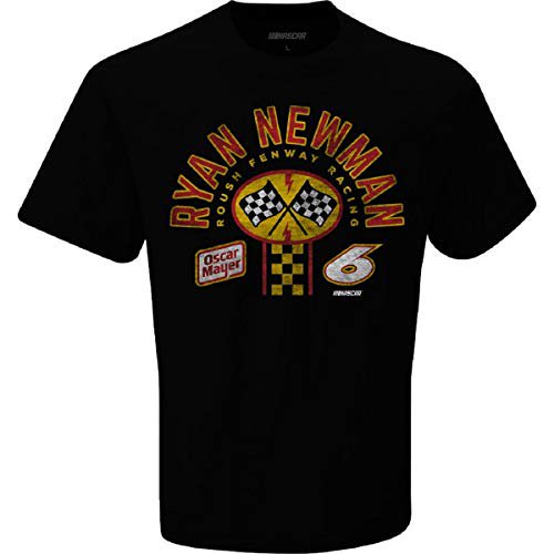 Checkered Flag Sports Men's Ryan Newman #6 Oscar Mayer 2020 Nascar Pitstop T-Shirt, Black (XL)