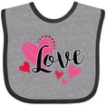 thumbnail image 3 of Inktastic Valentine's Day Love with Pink and Red Hearts Boys or Girls Baby Bib, 3 of 4