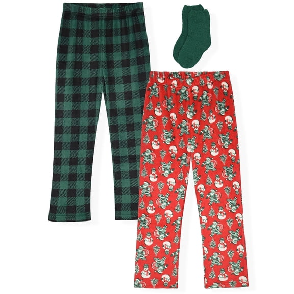 Sleep On It Boys 2-Pack Fleece Pajama Pants - Red, 6-7