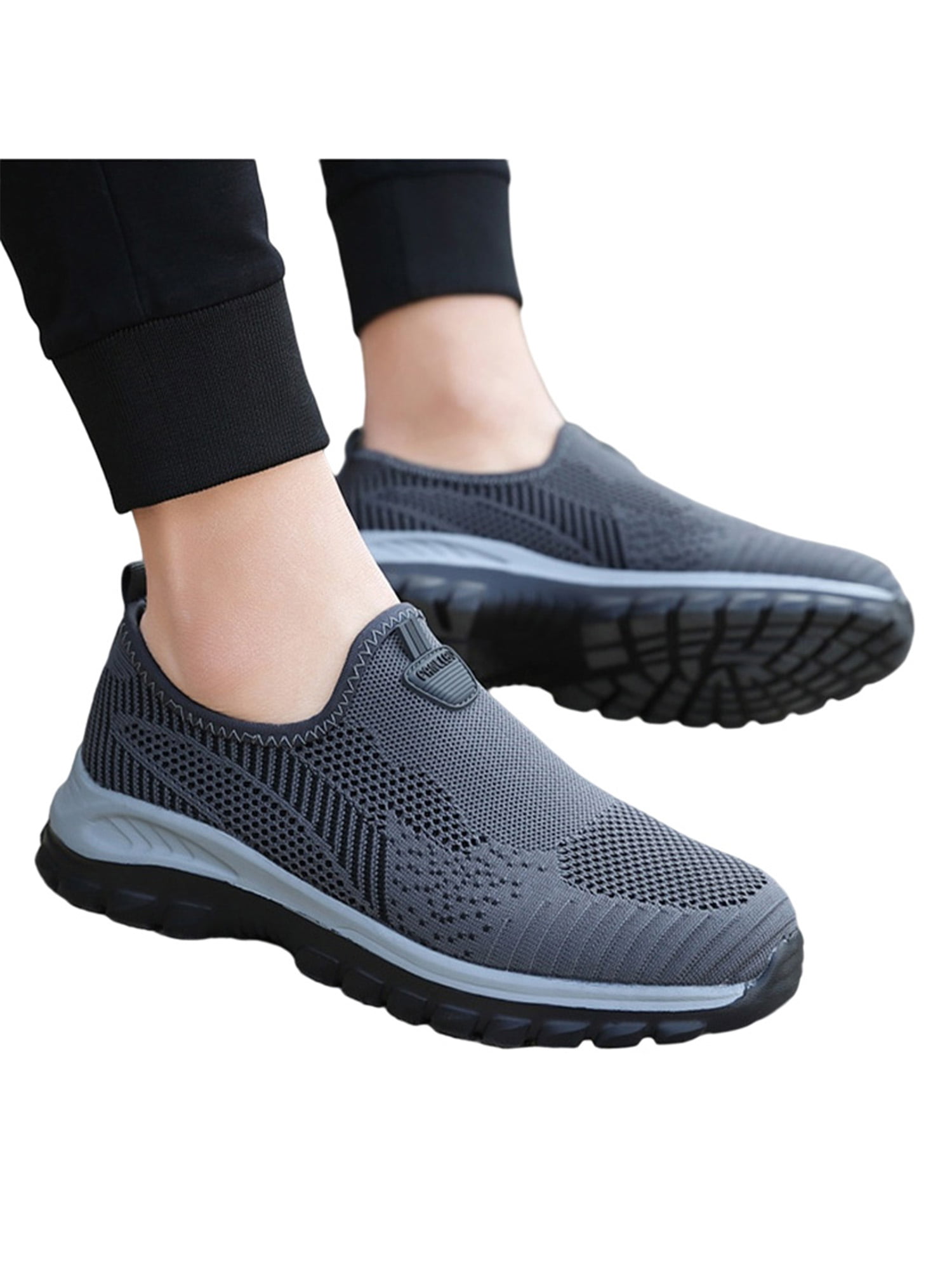 Men's Slip On Walking Shoes Mesh Comfortable Lightweight Shoe Running Sneakers Tennis Breathable Sports Casual Loafers Athletic Sneaker 