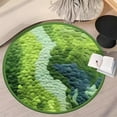 thumbnail image 4 of Non Slip Bath Rugs, Hwkond Round Green Moss Carpet, Imitation, Floor Mat For Bedroom And Living Room, Non-Slip Balcony Hanging Basket Floor Mat, Bedside Blanket For Bedroom,Green,31.5in, 4 of 8