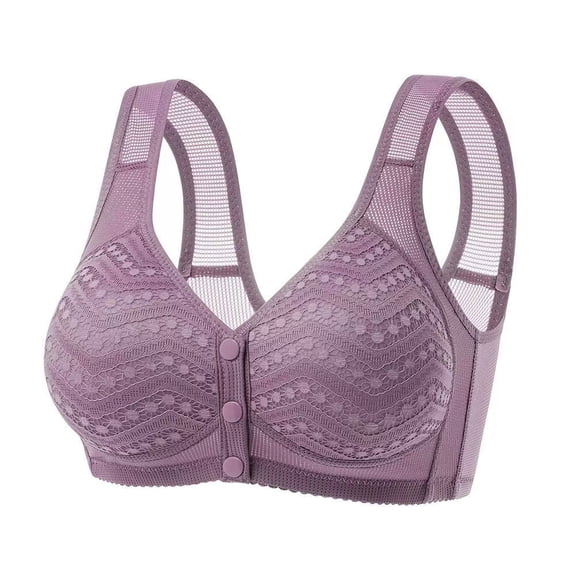 ATOYSOY Bras for Older Women Ladies Soft No Underwire Full Coverage Senior Bralettes Comfort Seamless Push Up Breathable for Style and Support (Purple,XXXXXL)