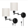 thumbnail image 2 of Luz De Pared Con Brazo Oscilante, Luces De Pared Modernas Con Pantalla De Lino, Instalación Enchufable O Montada, Enchufe E27 Para Dormitorio, Sala De Estar, Oficina 2 Piezas Moyic HA024947-03, 2 of 6