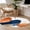 Blue, variant on Navy Blue Burnt Orange Round Area Rug 4 FT, Non Slip Indoor Outdoor Rug, Modern Retro Geometric Boho Washable Soft Circular Carpet Non-Shedding Floor Mat for Coffee Table Nursery Foyer Balcony