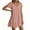 Pink, variant on Women's Casual V Neck Short Sleeve Flowy Swing Mini Dress For Daily Wear Beach Date Spring Fall Outfit Comfortable Lightweight Womens Casual Trendy Midi Dresses