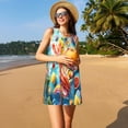 thumbnail image 3 of Pofeuu Surreal Seafood Extravaganza Print Women's Sleeveless Dress, Loose Fit Summer Dress, Casual Tank Dress for Women, 3 of 7