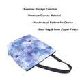 thumbnail image 3 of Open Top Canvas Tote Bag with Zipper Reusable Shopping Bag 13.5x15" Roomy Carryall Blue Squares and Shapes, 3 of 9