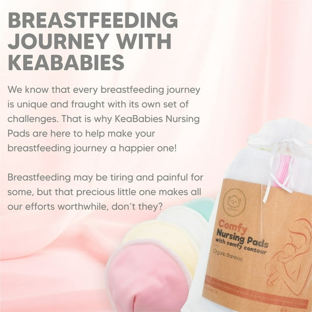 KeaBabies 14pk Organic Nursing Pads, Washable Breast Pads for  Breastfeeding, Reusable Nipple Pads, Breastfeeding Essentials (Pastel  Touch, Large)