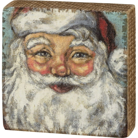 Primitives by Kathy 110086 Wood Block Sign - Santa, 3 x 3 x 1-inch