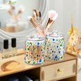 thumbnail image 3 of Yayeee 2 Pack Qtip Holder Bathroom Cotton Swab Canister with Lid Clear Dispenser Set, Blue Simple Shapes, 3 of 6