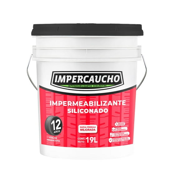 IMPERMEABILIZANTE TERRACOTA 12 AÑOS 19LT IMPERCAUCHO IMPERCAUCHO IMPERMEABILINTE