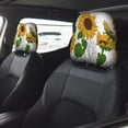 thumbnail image 2 of Kdxio Plump Sunflower And Sketch Pattern Print 2 Piece Car Head Rest Covers Set Auto Front/Rear Seats Headrest Cover Universal Fit Most Cars,Sedan, SUV, 2 of 9