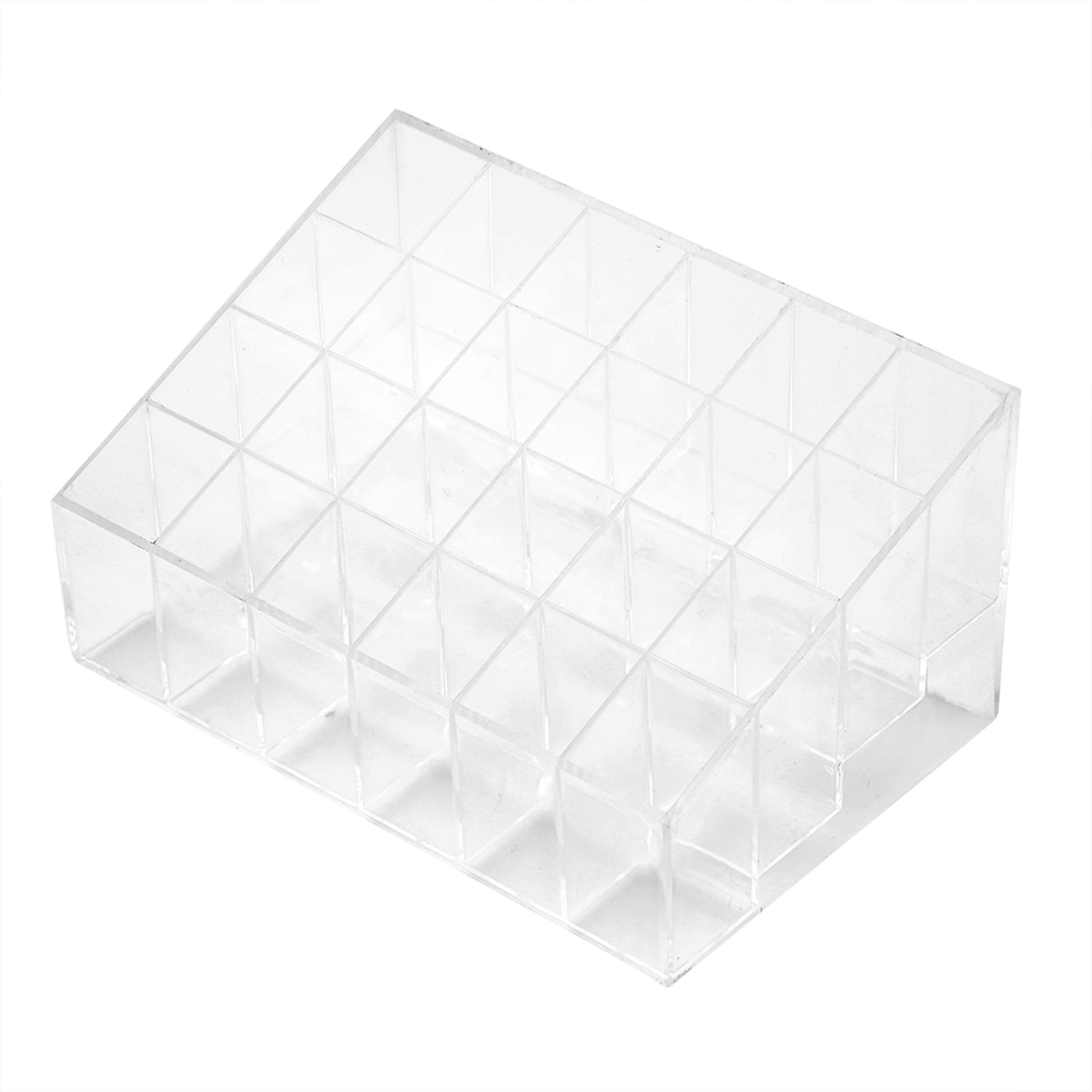 Stand Nail Polish Makeup Storage Box Transparent 24 Grids Lipstick