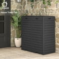 thumbnail image 2 of LHBcraft 62 Gallon Outdoor Trash Can, Waterproof Garbage Can with Tiered Lid and Drip Tray, Resin Outside Trash Bin for Patio, Backyard, Deck, 2 of 9