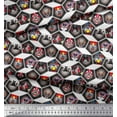 thumbnail image 2 of Soimoi Moss Georgette Fabric Geometric & Dogs Patchwork Print Fabric by Yard 42 Inch Wide, 2 of 3