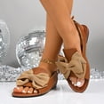 thumbnail image 5 of LOVZFMLL Sandals for Women 2025 Bow Knot Ajustable Buckle Open Toe Flat Sandals for Summer Casual Outdoor Walking Travel Beach Vacation Brown 5.5, 5 of 8