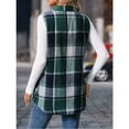 thumbnail image 4 of jinghuiyue Womens Plaid Vest Button Down Sleeveless Lapel Neck Long Vest Tops Outerwear Casual Flannel Waistcoat Jackets XL, 4 of 6