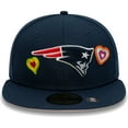 thumbnail image 2 of Men's New Era Navy New England Patriots Chain Stitch Heart 59FIFTY Fitted Hat, 2 of 6