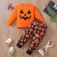 thumbnail image 2 of TOWED22 Toddler Boys Girls Halloween Pajamas Print Sleepwear Toddler Clothes Pumpkin Outfit Halloween Pajamas Pjs Sleepwear, 2 of 7
