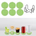 thumbnail image 1 of Juego de 6 manteles individuales de algodón tejido Snmubt de 10 cm, antiescaldaduras, aislantes, redondos, para el hogar y antideslizantes, con soporte para almacenamiento (verde), 1 of 6