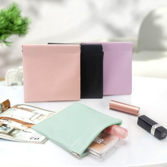 6-PCS Durable Makeup Bag Set - Reinforced Snap Closure Mini Cosmetic Pouches, Waterproof Faux Leather Organizers for Purse