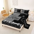 thumbnail image 2 of Erosebridal Retro Damask Flower Full Size Sheets,Silver Bowknot Queen And King Bed Sheets For Adults 4pcs, 2 of 6