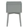 thumbnail image 4 of Leptis Mid-Century 2-Drawer Solid Wood Side Table, Gray, 4 of 9