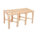thumbnail image 4 of Natural Rattan and Beige Fabric Bench Exotic Boho Entryway, 4 of 8