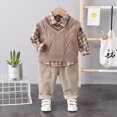 thumbnail image 2 of HCNTES Baby Boy Winter Clothes Toddler Boys Clothes Fall Winter Outfit Sets, Baby Outfits Long Sleeve Crew Neck Checkered Plaid Pocket 6M 12M 24M 2T 3T 4T 5T 2-Pieces Set Everyday, 2 of 7