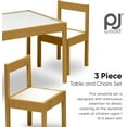 3 Piece Solid Rubberwood Table and Chairs Set with Natural Finish