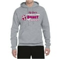 thumbnail image 2 of Wild Bobby My God is Stronger Than Breast Cancer Paint Splatter Cross Breast Cancer Awareness Unisex Hoodie Sweatshirt, Heather Grey, Medium, 2 of 6