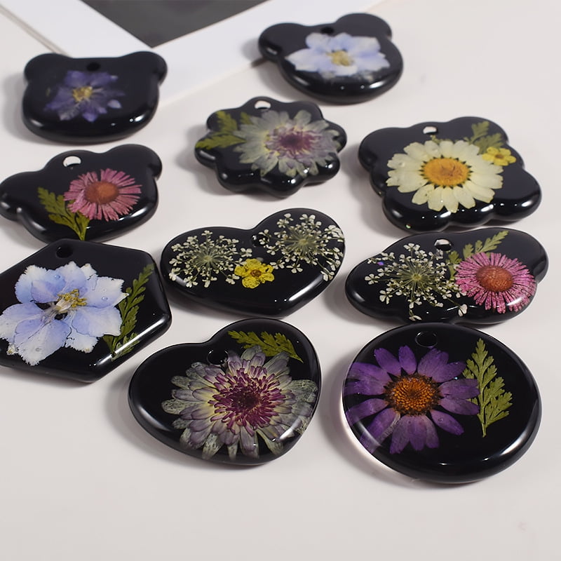 16PCS Silicone Jewelry Molds Kit with Holes DIY Heart UV Epoxy Resin Mold Necklace Keychain Pendants Earrings Making Mould Set