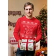 thumbnail image 3 of Old Glory Mens Peace Sign Ugly Christmas Sweater Long Sleeve T Shirt, 3 of 6