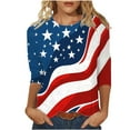 thumbnail image 3 of Elvqul Womens Patriotic T Shirts Tops American Flag Independence Day Fourth of July Crew Neck Shirts for Women Eagle, 3 of 5