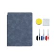 thumbnail image 1 of Quinlirra - Cuaderno de cuero reutilizable inteligente (1 unidad), con tres bolígrafos, paño de limpieza y borrador, ideal para estudiantes, diseñadores y empresarios., 1 of 8