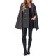 thumbnail image 2 of Abrigo de capa de doble botonadura con mangas abiertas Inspire Chic para mujer, color gris oscuro, talla M, 2 of 6