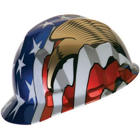 MSA V-Gard® Freedom Series™ Cap, American Flag w/ 2 Eagles (4 Pack)