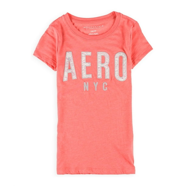 Camiseta gráfica Aeropostale con relleno de Jersey para mujer naranja mediana