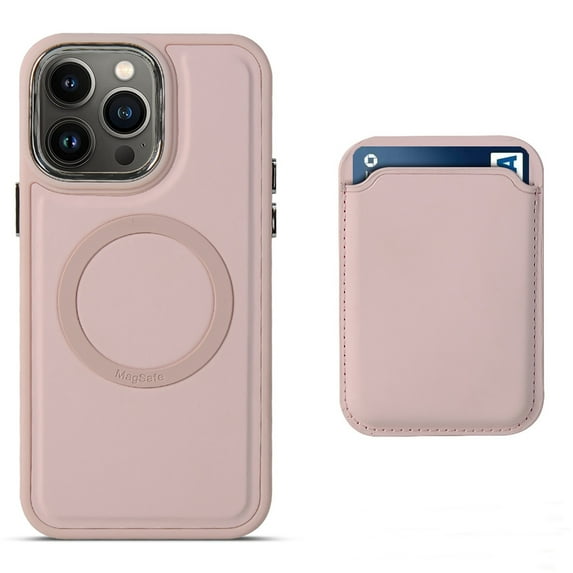 SaniMore for iPhone 14 Pro Max 6.7" Magnetic Case, Smooth Matte Case with Car Mount & Card Slot Wireless Charging Shockproof Protective Case for 14 Pro Max Women Men, Pink
