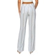 thumbnail image 3 of Cali1850 Women's Casual Linen Pants 32" Inseam Oceanside Drawstring Smocked Waist Lounge Beach Pants with Pockets, 3 of 5