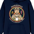 thumbnail image 2 of Stranger Things Jim Hopper Vector Art Morning Coffee & Contemplation Men's Navy Blue Graphic Hoodie-Medium, 2 of 5