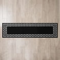 thumbnail image 2 of Washable Skid-Resistant Runner Rug, Trellis Border , Black and Twisted Grey , 26" x 96", 2 of 9