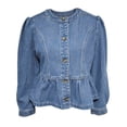 thumbnail image 4 of Miaoju Jean Jackets for Women Fashion Short Denim Shacket Jacket Lightweight Fitted Stretchy with Pockets, 4 of 5