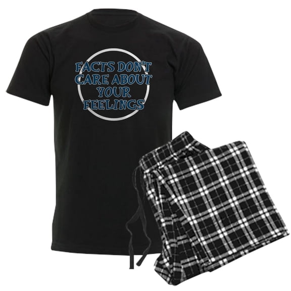 CafePress - Facts Dont Care Men's Dark Pajamas - Men's Dark Loose Fit Cotton Pajama Set