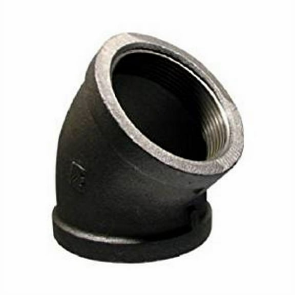 B & K 520-211BC Southland Malleable Iron Elbow, 45 Degree, Black