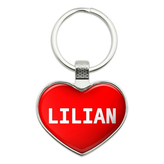Lilian I Love Name Heart Metal Key Chain