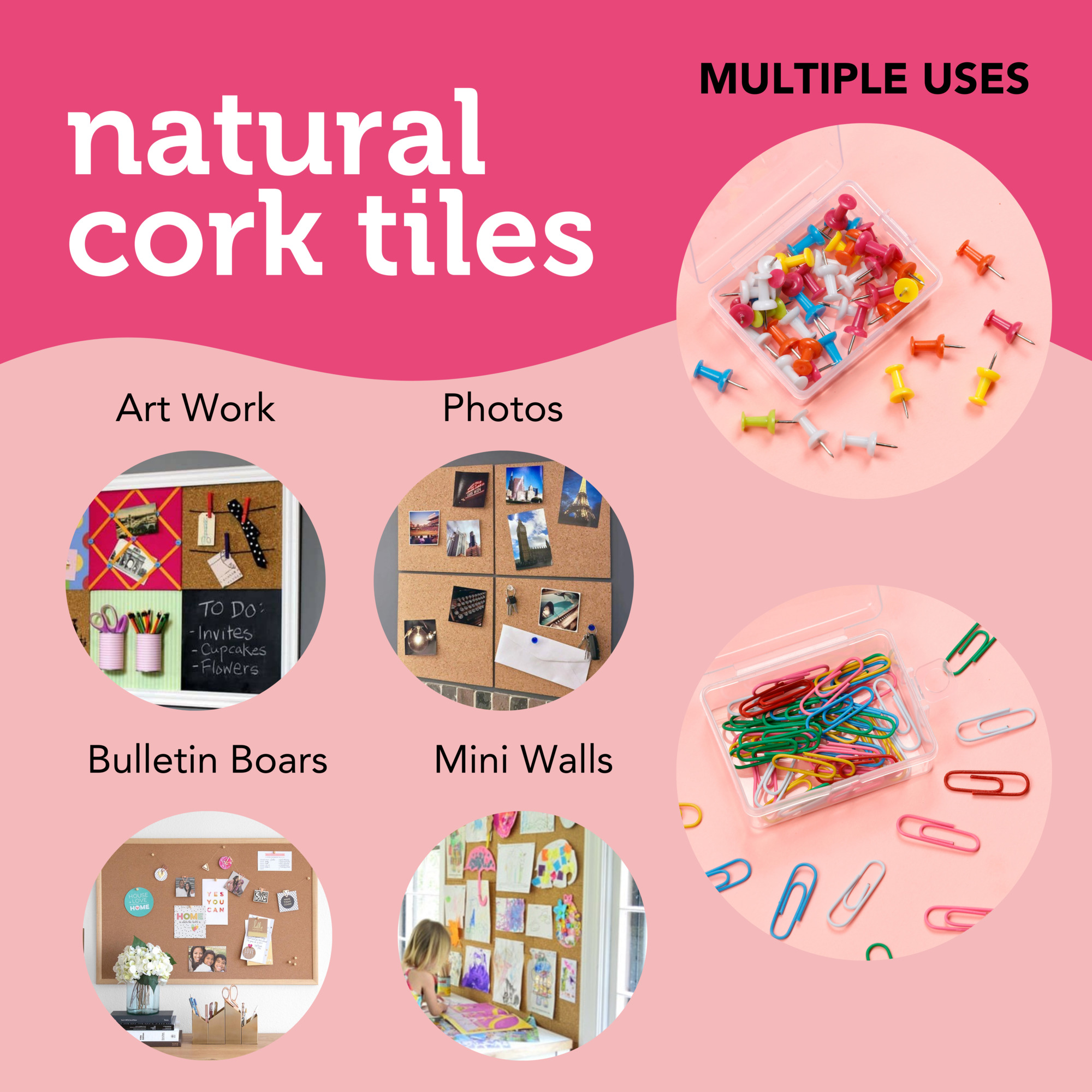 Incraftables Cork Board Tile Squares 12x12 - 5 Pack photo 7