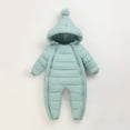 thumbnail image 3 of URMAGIC 0-12M Baby Girls Boy Snowsuit Romper, Warm Newborn Hooded Puffer Windproof Jumpsuit for Winter Autumn, 3 of 3