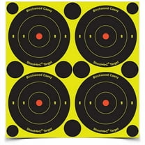 BIRCHWOOD CASEY Shoot-N-C 3" Bull's-Eye Reactive Targets - Highly Visible Instant Feedback Self-Adhesive Shooting Target Stickers with Repair Pasters - 48 Targets, 120 Pasters