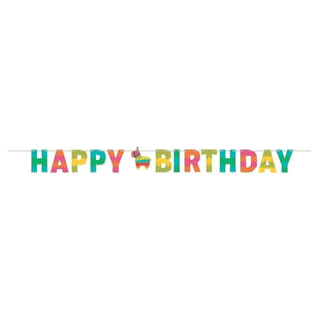 Happy Birthday Express - Fun Express - Fiesta Fun Happy Birthday Banner for Cinco de Mayo - Party Decor - Hanging Decor - Garland - Cinco de Mayo - 1 Piece
